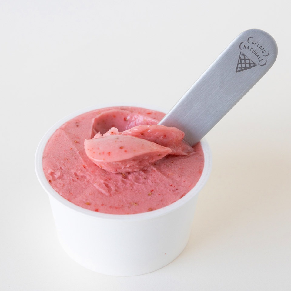 新潟県燕市 ジェラートスプーン オレンジ (オリジナルロゴ入り)  アイスクリームスプーン