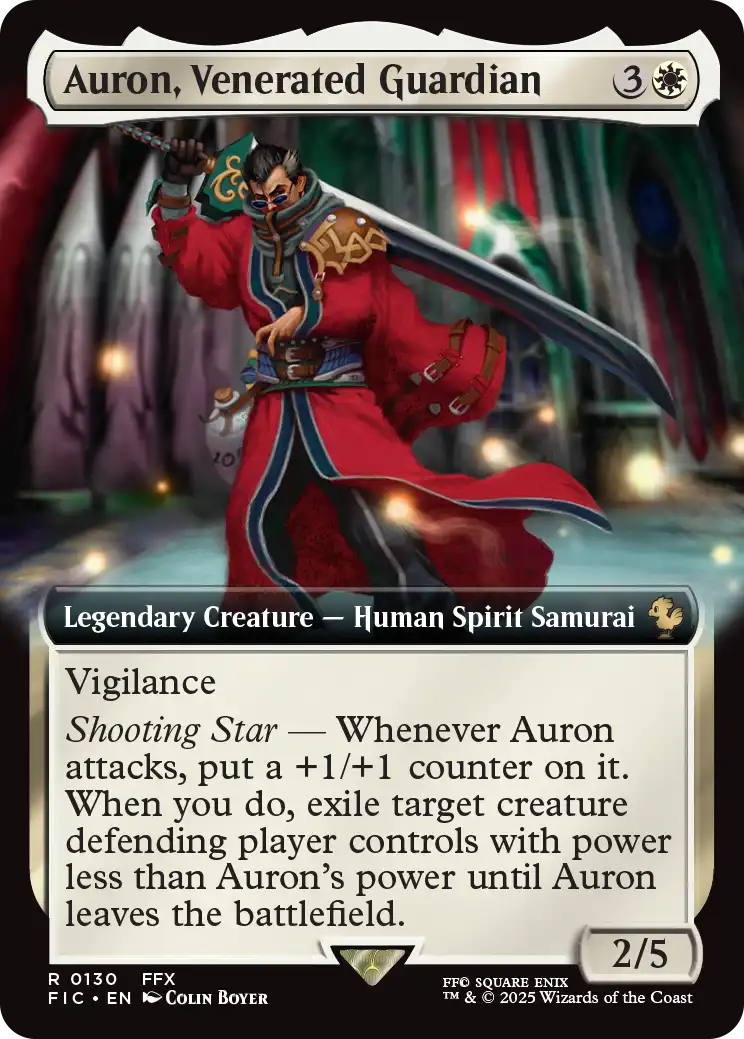 MTG　FF【Foil】拡張アート武伝のガード、アーロン　日本語 EN】【Foil】【拡張】 武伝のガード、アーロン/Auron, Venerated