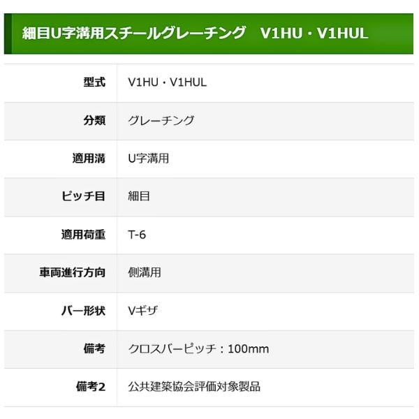 中部コーポレーション V1HU-332-30 U字溝用スチールグレーチング 歩道 
