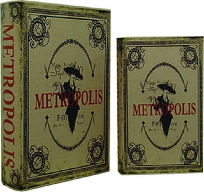 ブックボックス METROPOLIS ブック型収納ボックス 小物入れ S・L各1セット sun-4860551s1|ケース・ボックス・小物|インテリア雑貨