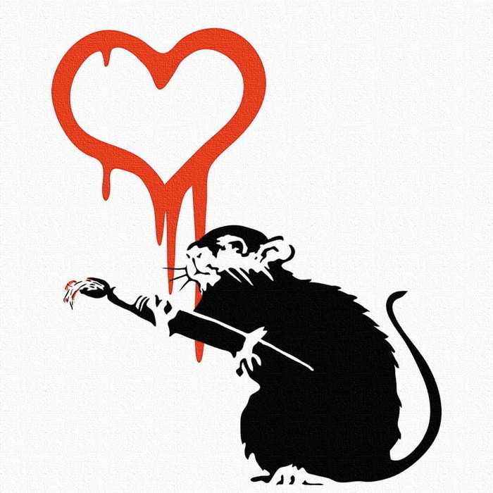 バンクシー デザイン Banksy Design 日本正規ライセンス ハート bdld-1907-005 Mサイズ 30cm×30cm アートパネル ファブリックパネル アートボード インテリアパネル