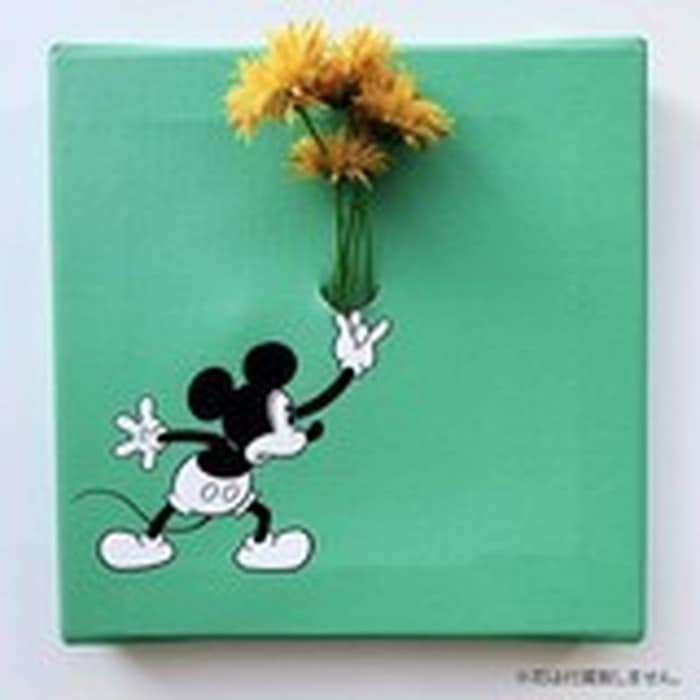 ミッキーマウス IKEBANA 生きてるインテリア IKE-DSNY-1807-02 20×20×2.7cm ディズニー アートパネル ファブリックパネル アートボード インテリアパネル 壁掛け 日本