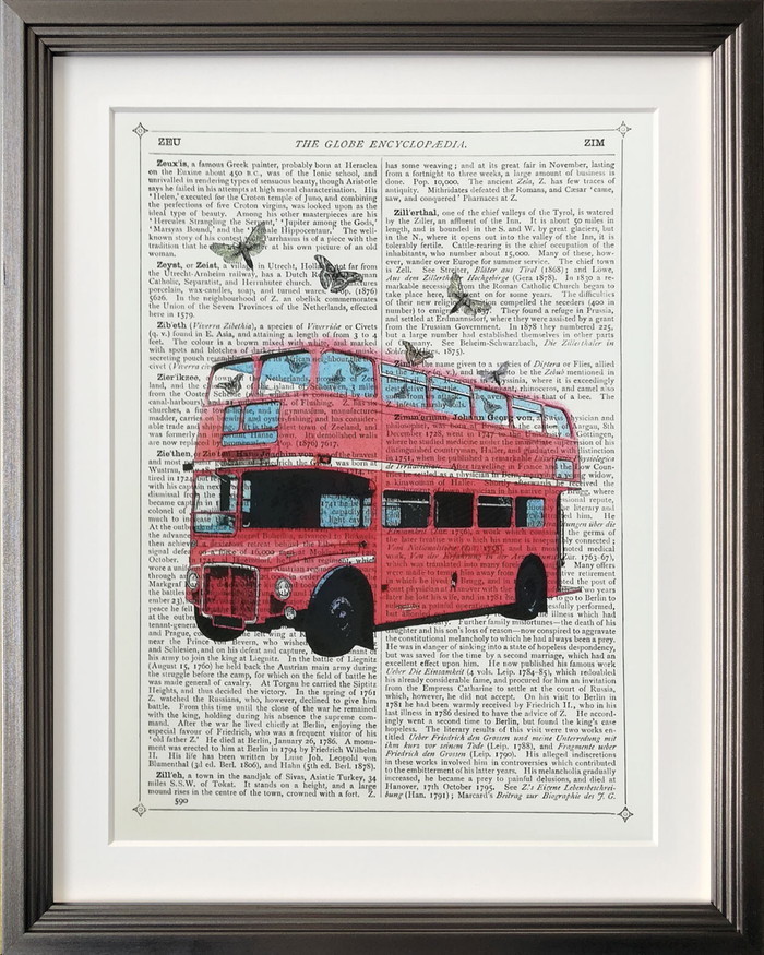 アートフレーム マリオン・マコネギー Marion McConaghie Butterfly London Bus IMM-62127 bic-9129582s1|ほ〜ま|アート・絵画