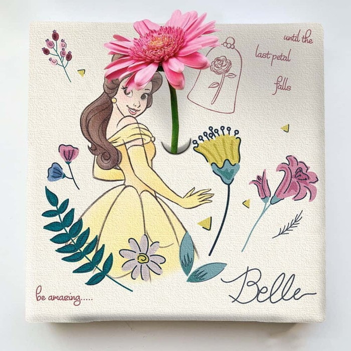 ベル IKEBANA 一輪挿し インテリア雑貨 アートパネル ディズニープリンセス 美女と野獣 ラッピング付き lib-ike-dsny-2106-14|ひ|アート・絵画