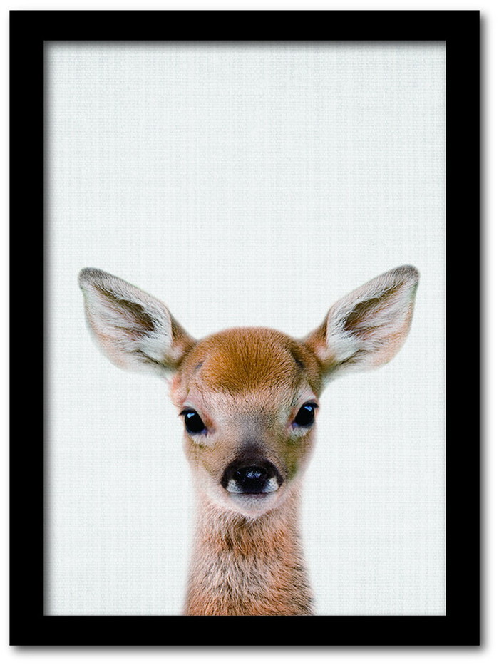 Animal Children series Deer シカ CB 2006BK フレームカラー：ブラック サイズ：A3 kar-8238793s8|あ〜い|アート・絵画