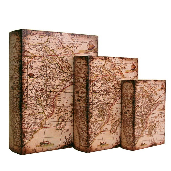 ブックボックス ANCIENT NAUTICAL CHARTS ブック型収納ボックス 小物入れ sun-7065177s1|ケース・ボックス・小物|インテリア雑貨