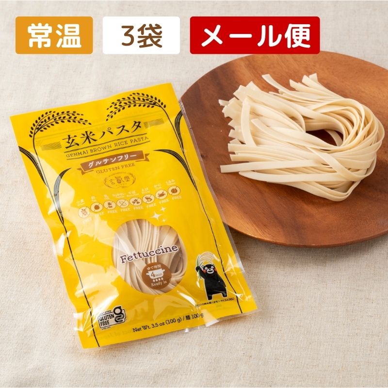 【グルテンフリー】玄米パスタ（フェットチーネ） 3袋セット