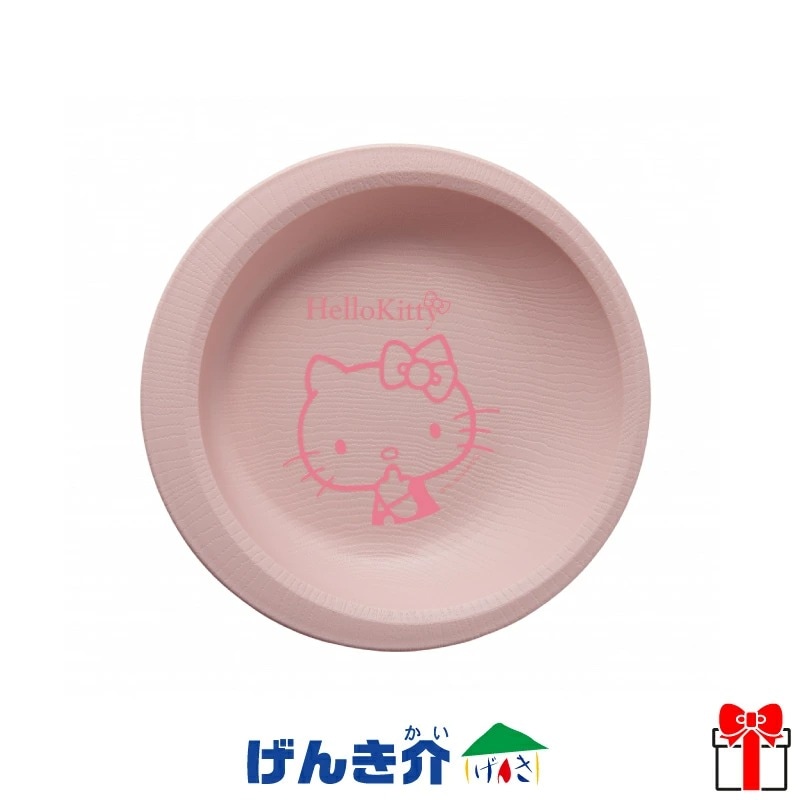 ハローキティ ピンクの皿 ウェルファン 木目 すくいやすいシリーズセット（ハローキティ