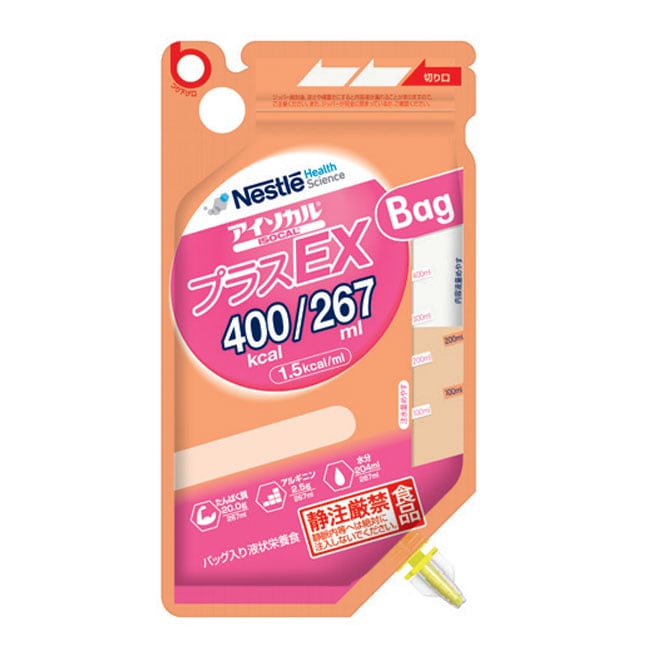 返品不可】 アイソカルプラスEX バッグ 267ml×18個 熱量400kcal ネスレ