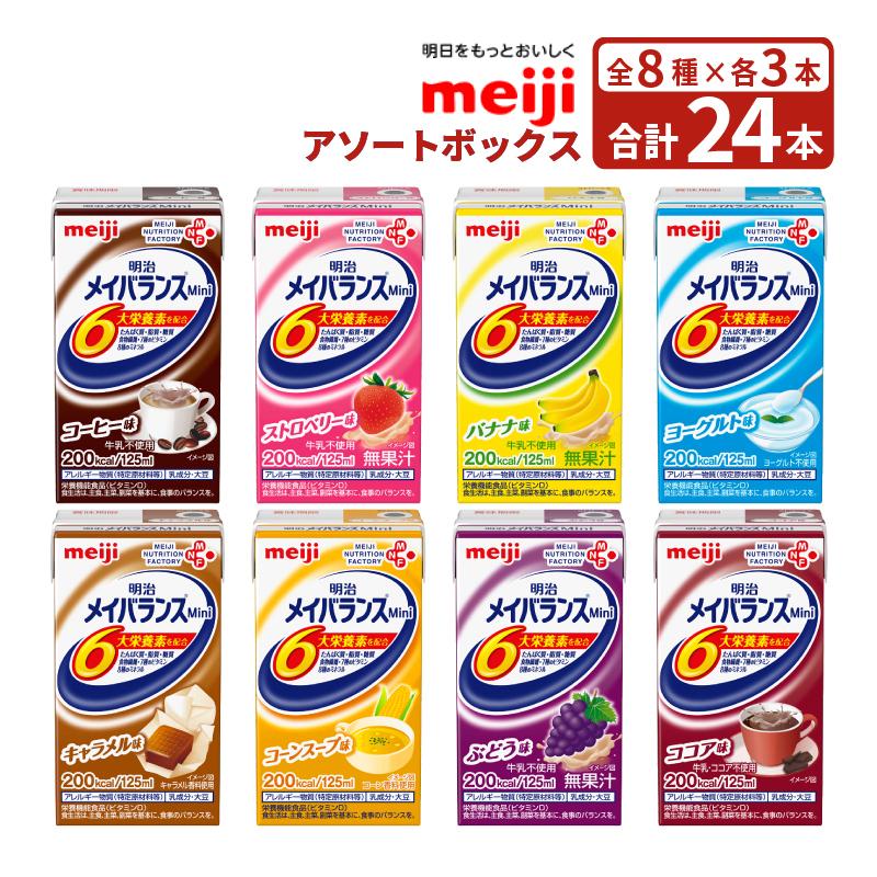 明治 メイバランスミニ 8種アソートBOX 24本入り　3箱72本 アソート BOX 8種×各3本】明治 メイバランスミニ 紙パック アソート
