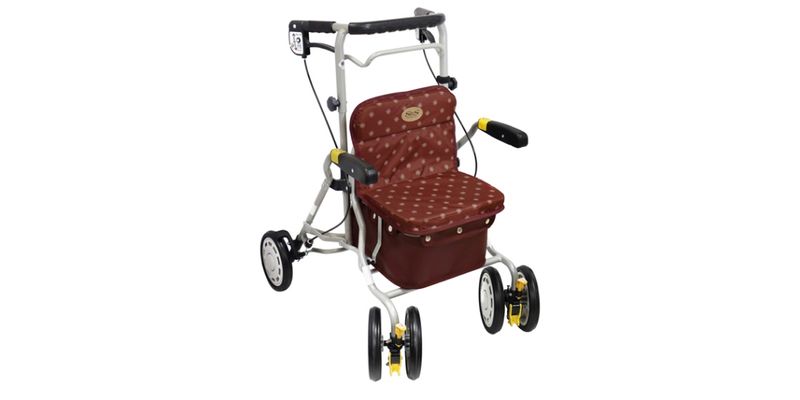 島製作所 シンフォニーラクーン 花柄ドットエンジ 歩行車 （中古
