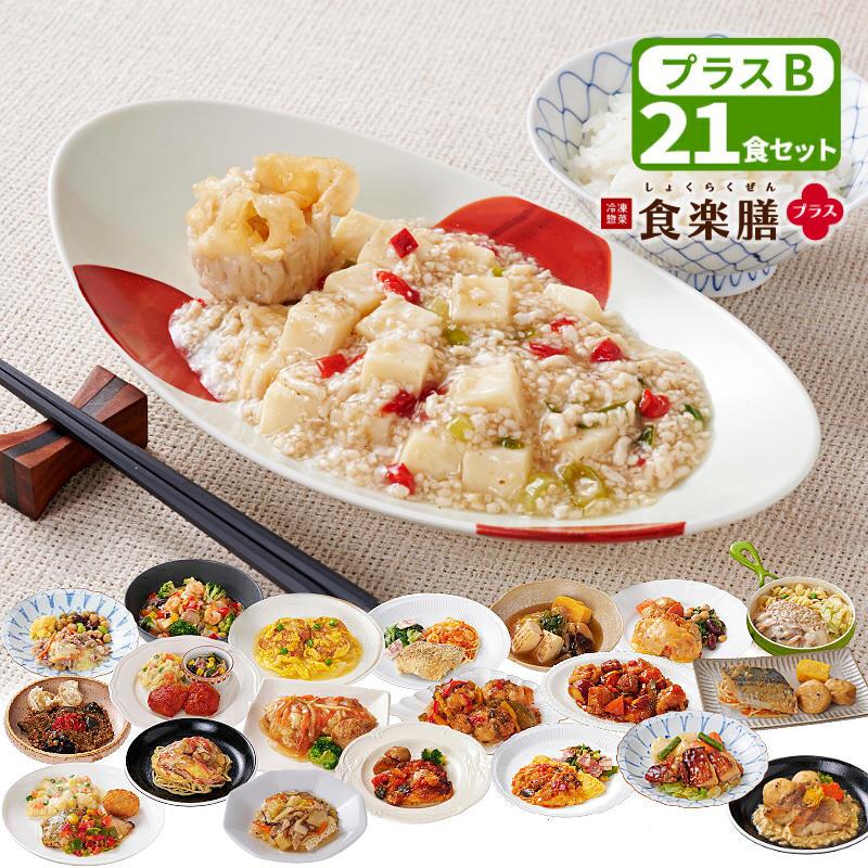 冷凍惣菜【Bセット】食楽膳 プラス 21食セット たんぱく質が摂れる