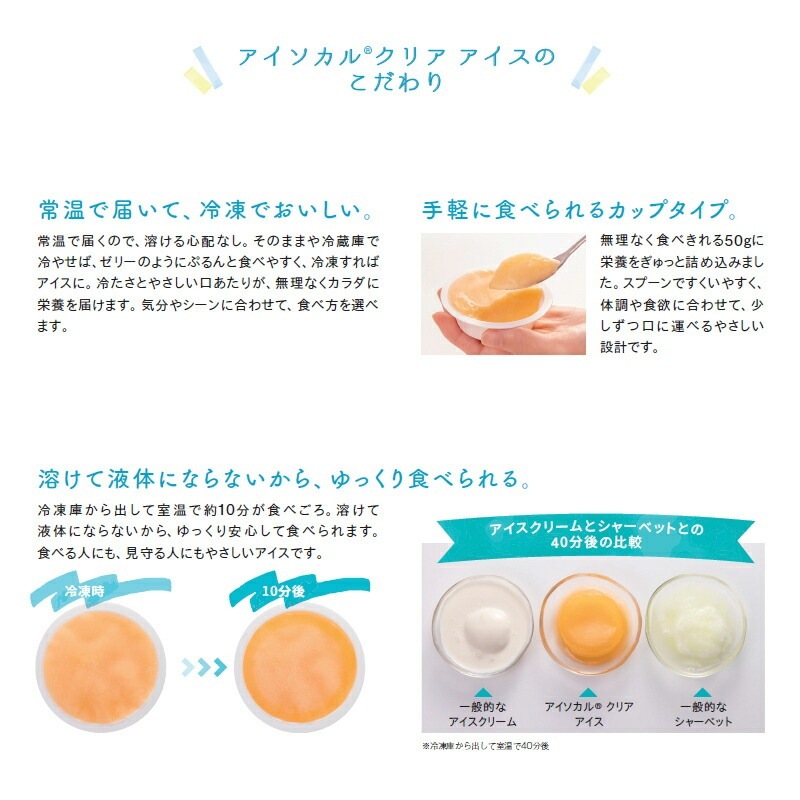 介護食 ネスレ アイソカルクリアアイス みかん味 50g×24個 1個 50kcal
