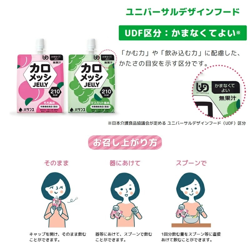 カロメッシゼリー もも風味 (180g×6袋) 栄養機能食品 亜鉛 210kcal