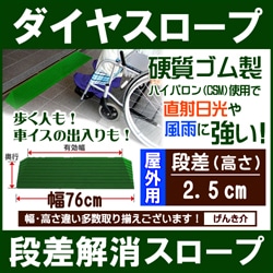 W462042] 段差スロープ ダイヤスロープ シンエイテクノ DSO76-25 幅