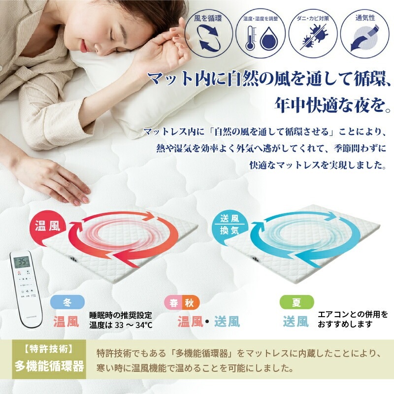 ポイント10倍！】空気循環マットレス テコリア TECOREA トッパ― 厚さ