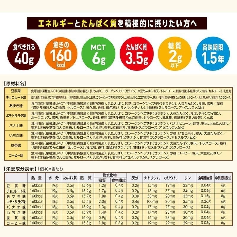 ���������ꥪ ���ͥץ�� �ץ��ƥ���ץ饹 40g��24�� ����̣ 160kcal ����Ѥ���3.5g MCT6g ��˥С�����ǥ�����ա��� ���ͥ륮���Ȥ���Ѥ��������򥵥ݡ��� ��ǤĤ֤��� �� ������뿩�� ���ͥץ�󥷥꡼�� �ץ��ƥ���� ���� ���ܺҳ���