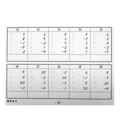 しゅざんしきあんざん練習問題集　<br>10級から７級まで4冊セット<br>【暗算検定6級までの導入に】