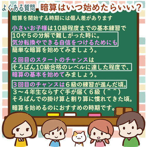 しゅざんしきあんざん練習問題集　<br>10級から７級まで4冊セット<br>【暗算検定6級までの導入に】