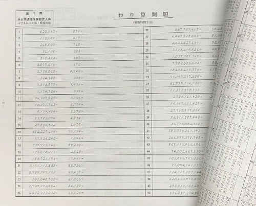 <664>AP【全珠連】■全日本通信珠算競技大会　練習プリント集［中学生以上の部］取り外すとプリントに・コンクール対策