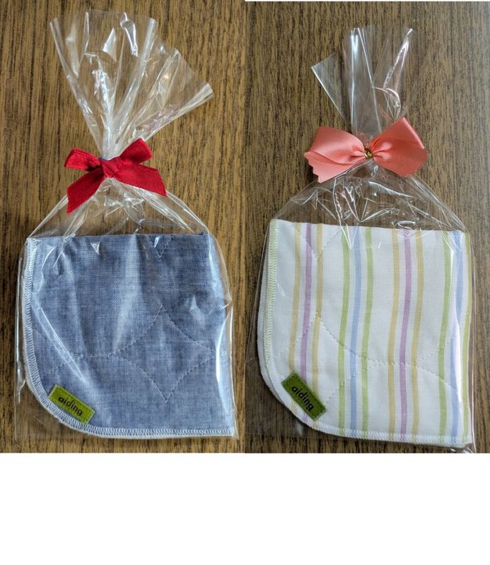 パシーマのハンカチ20×20cmギフト用_ストライプ,ジャパンブルー 5枚セット