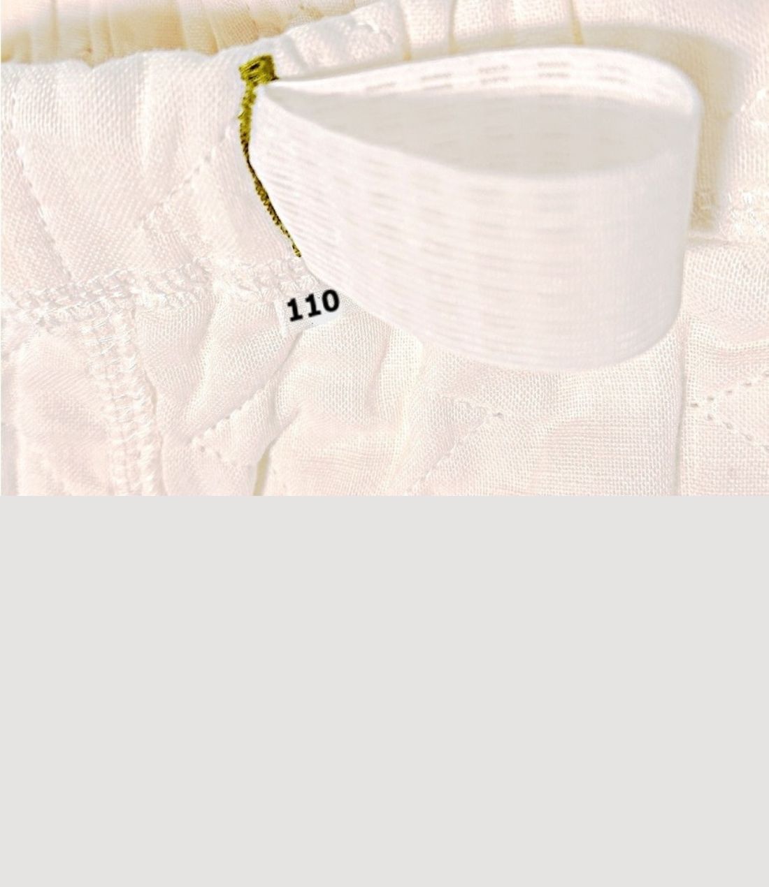 夏用（薄地）七分丈タイプ上下セット【キナリ×衿ブルー】子供用パシーマ生地のパジャマ