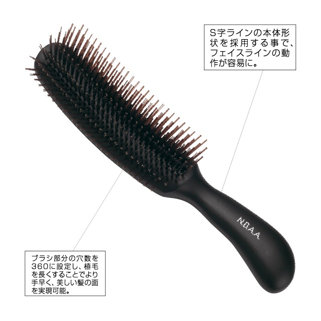 NB-BB4／NB-BB2）N.B.A.A.ブラッシングブラシ（ナチュラルウッド