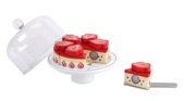 【アウトレット40%OFF】mamamemo おままごと 木製いちごのケーキセット(トレー・ドームカバー・ケーキサーバー付)