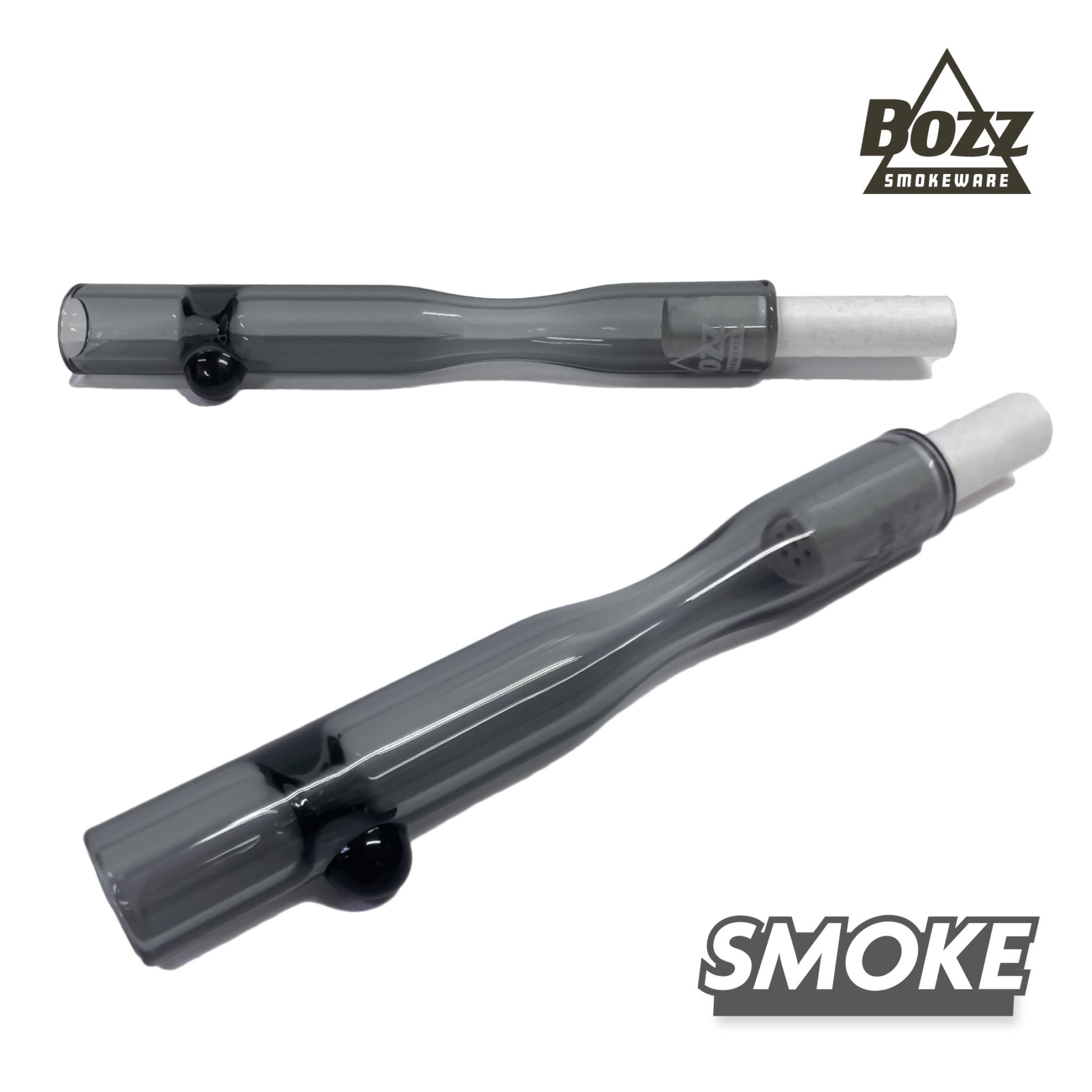 BOZZ カラーワンヒッター ガラスパイプ (スモーク) actiTubeフィルター対応