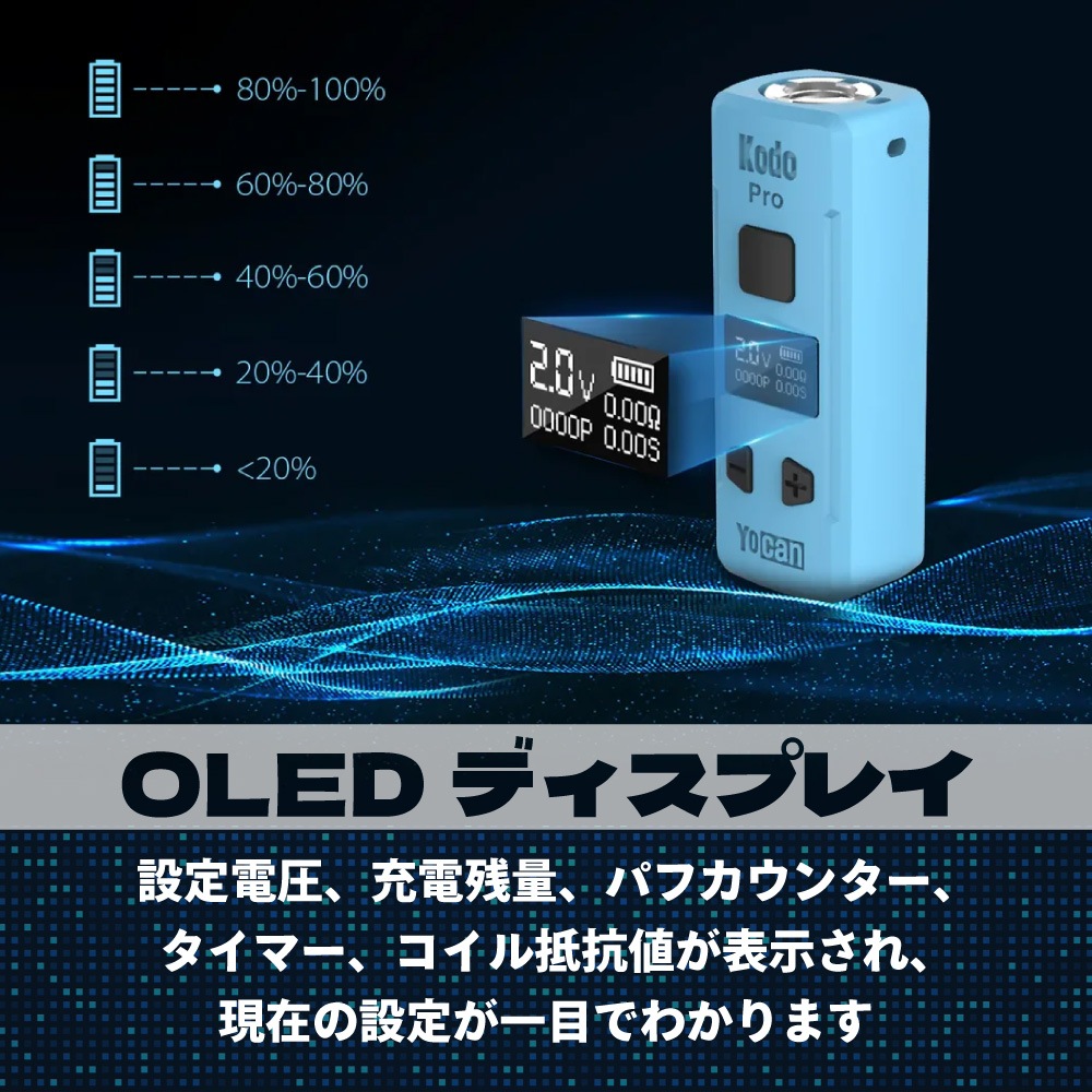 Yocan Kodo Pro / ヨーキャン 510規格 CBDバッテリー リキッド