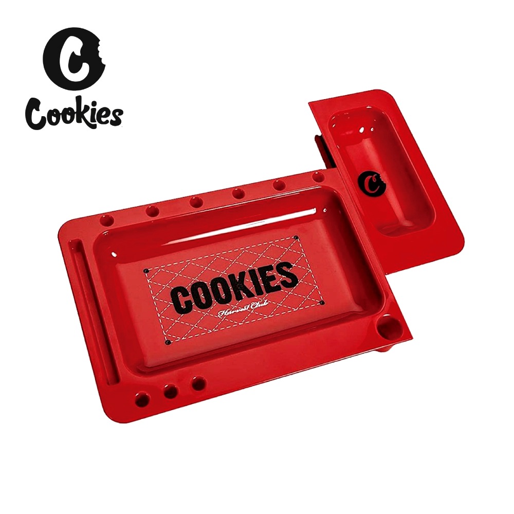 クッキー ロゴ入り 赤い喫煙用トレイ Cookies ローリングトレイ 30x15cm (red)｜手巻きタバコ｜グッズ