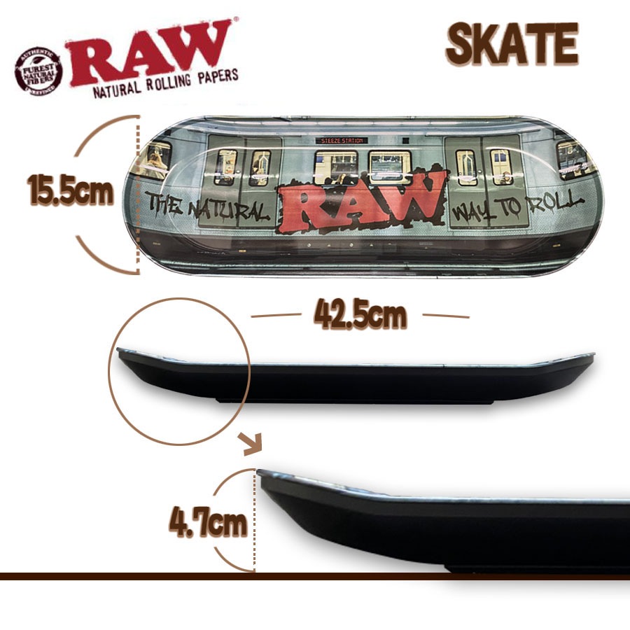RAW メタルトレイ スケートボード デッキ (Graffiti)｜手巻きタバコ