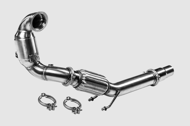 VW GOLF7 / 7.5 GTI メタキャタ付き ダウンパイプ Leyo