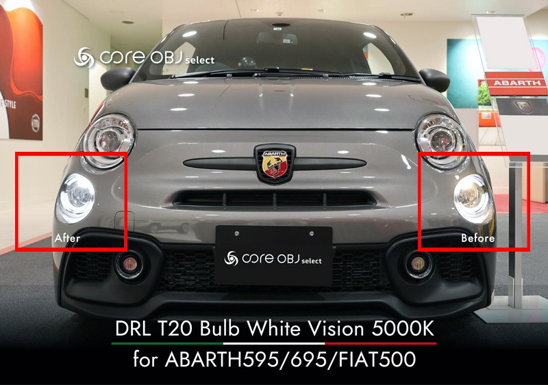 ���Х��595/695,�ե����å�500 DRL T20 �ۥ磻�ȥХ�� 5000K ABARTH,FIAT