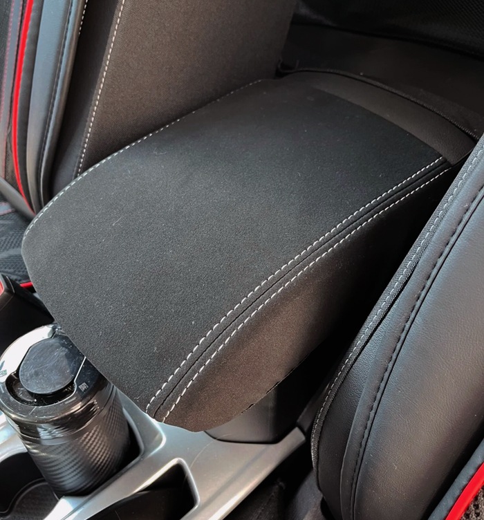 VW T-ROC スエードレザーアームレストカバー・ホワイトステッチ|VW