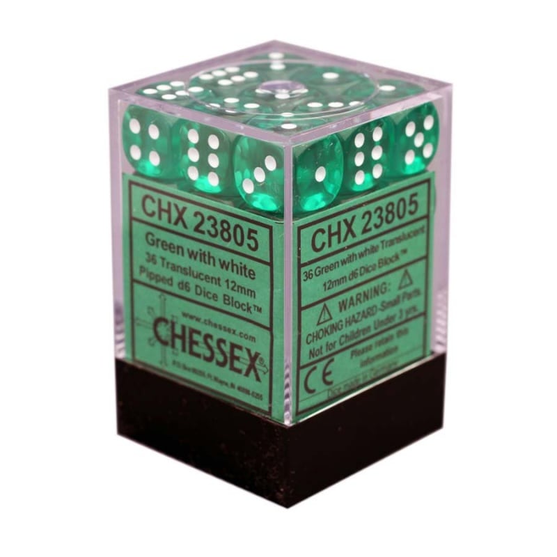 ��CHESSEX��Translucent 12mm �������֥��å���36������˥��ꥢ���꡼��ߥۥ磻��