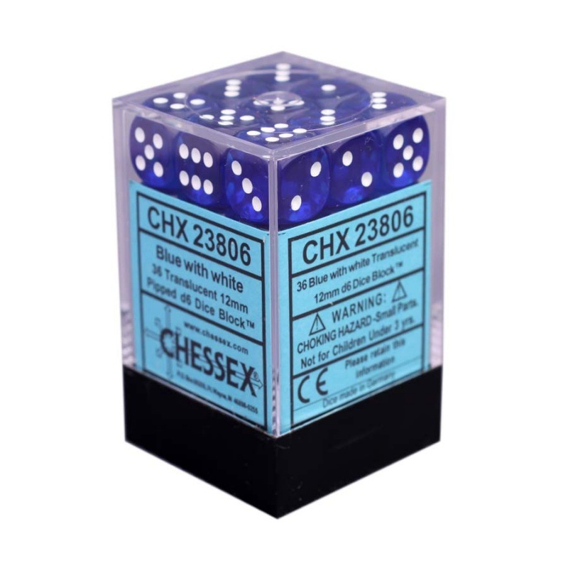 ��CHESSEX��Translucent 12mm �������֥��å���36������˥��ꥢ�֥롼�ߥۥ磻��