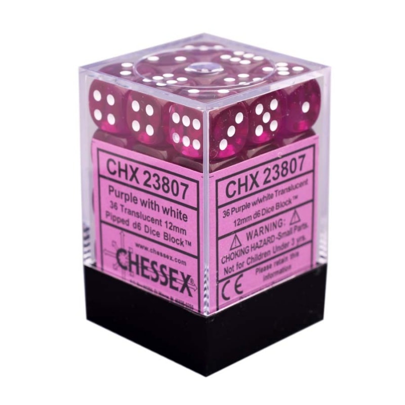 ��CHESSEX��Translucent 12mm �������֥��å���36������˥��ꥢ�ѡ��ץ�ߥۥ磻��
