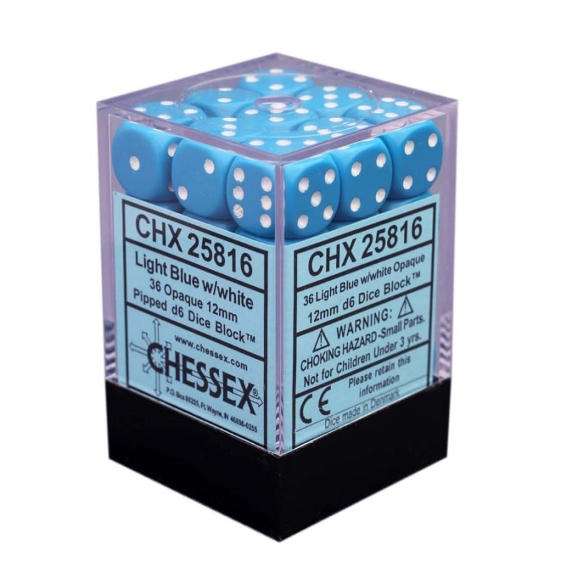 ��CHESSEX��Opaque 12mm �������֥��å���36������˥饤�ȥ֥롼�ߥۥ磻��