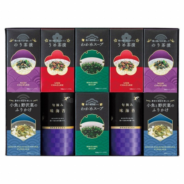 0枚目の商品写真 - 【定価5,000円】【30%OFF】ゆかり屋本舗 味海苔・お茶漬・ふりかけ・スープセット LJD-50