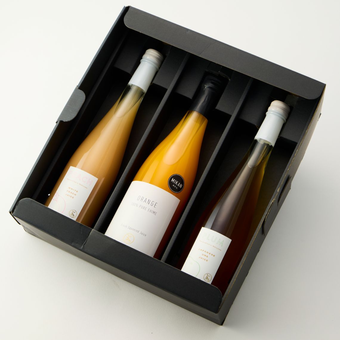 ジュースのギフトセット｜桃ジュース＆梅ジュース＆選べるみかんジュース 3本