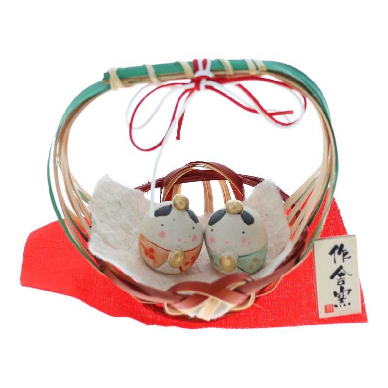 松本陶器 夢籠豆雛飾り 置物 節句 インテリア 日本製 縁起物 おみやげ 和雑貨 プレゼント ギフト