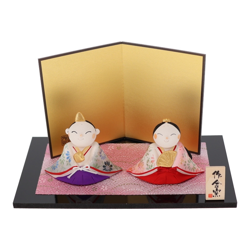 松本陶器 錦小紋座雛 置物 節句 インテリア 陶器 日本製 縁起物 おみやげ 和雑貨 プレゼント ギフト