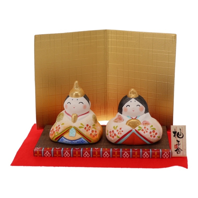 松本陶器 春彩丸雛 置物 節句 インテリア 陶器 日本製 縁起物 おみやげ 和雑貨 プレゼント ギフト