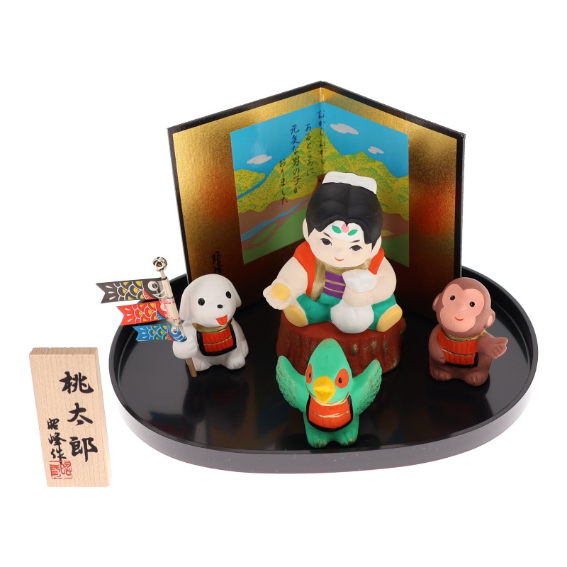 松本陶器 五月人形 桃太郎 おこしにつけたきび団 置物 端午の節句 インテリア 陶器 日本製 縁起物 おみやげ 和雑貨 プレゼント ギフト