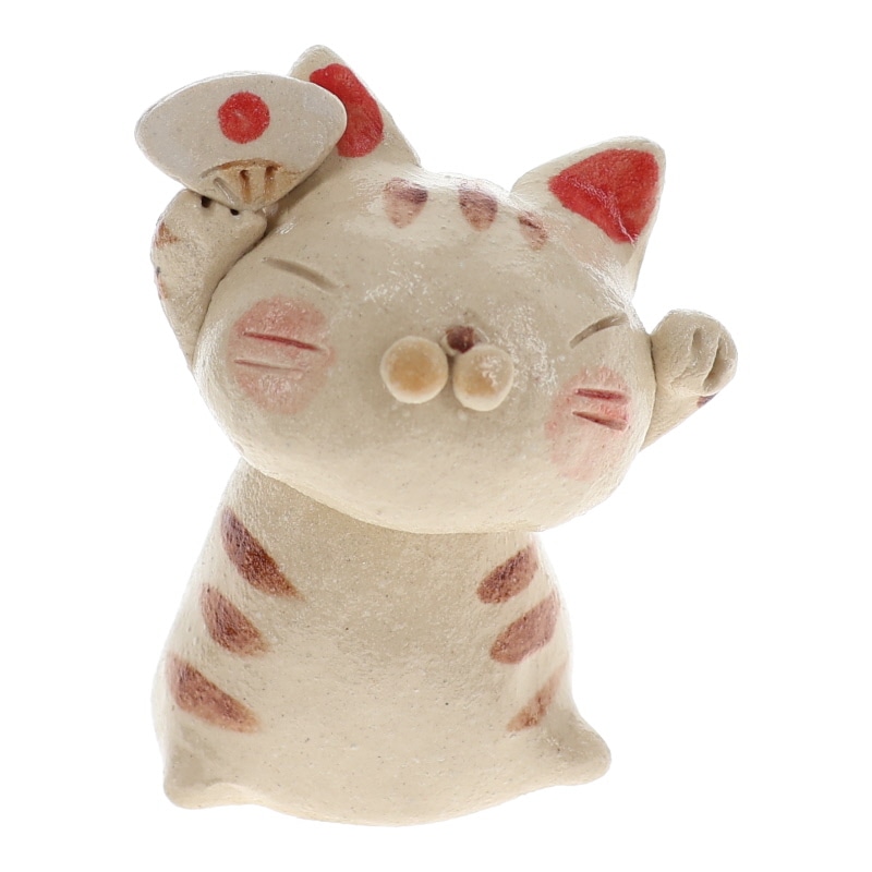 舞陶館 あっぱれ猫 置物 インテリア 陶器 日本製 縁起物 おみやげ 和雑貨 プレゼント ギフト