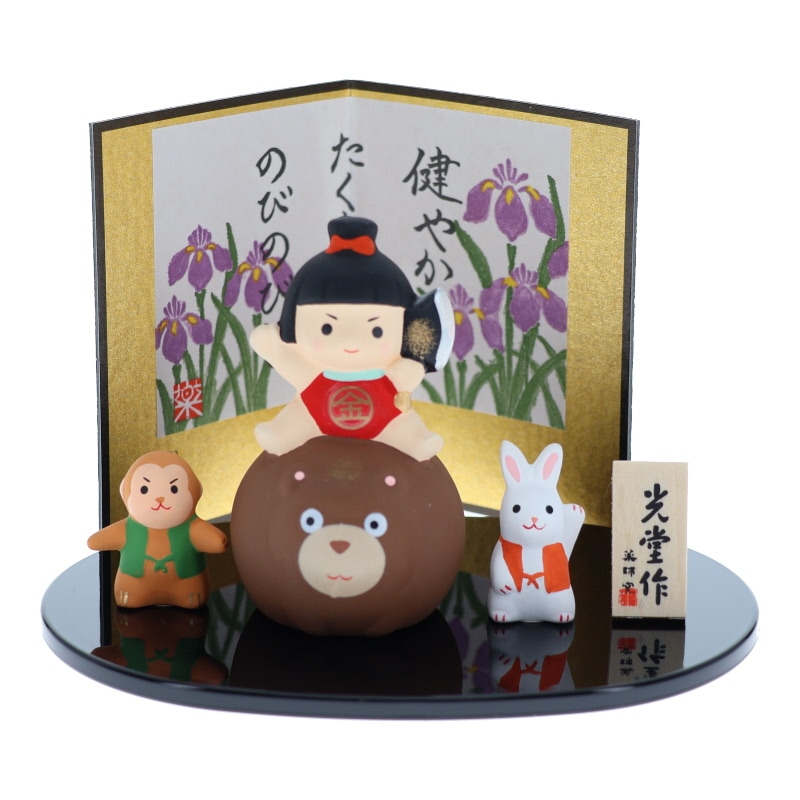 薬師窯 五月人形 錦彩 金太郎飾り 置物 工芸品 インテリア おみやげ 和雑貨 プレゼント ギフト