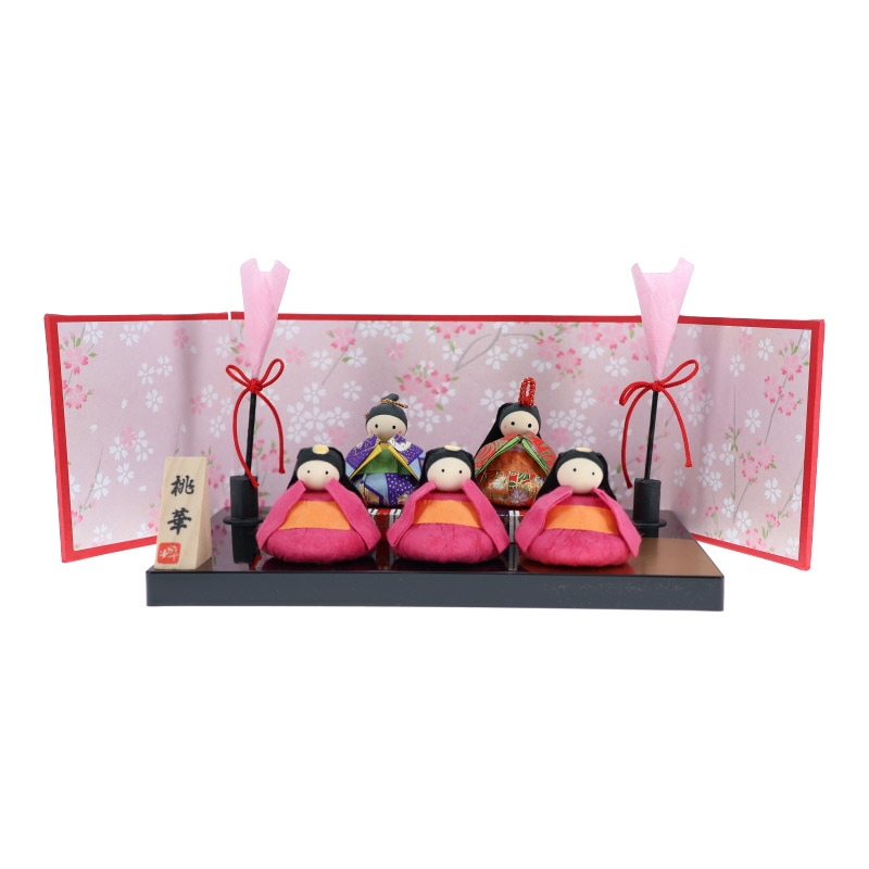 石川紙業 和紙福びな二段飾り三曲屏風付 雛祭り 置物 節句 インテリア 日本製 縁起物 おみやげ 和雑貨 プレゼント ギフト
