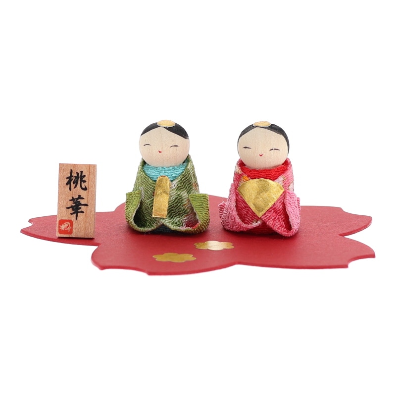 石川紙業 こけしびな桜花台付 雛祭り 置物 節句 インテリア 日本製 縁起物 おみやげ 和雑貨 プレゼント ギフト