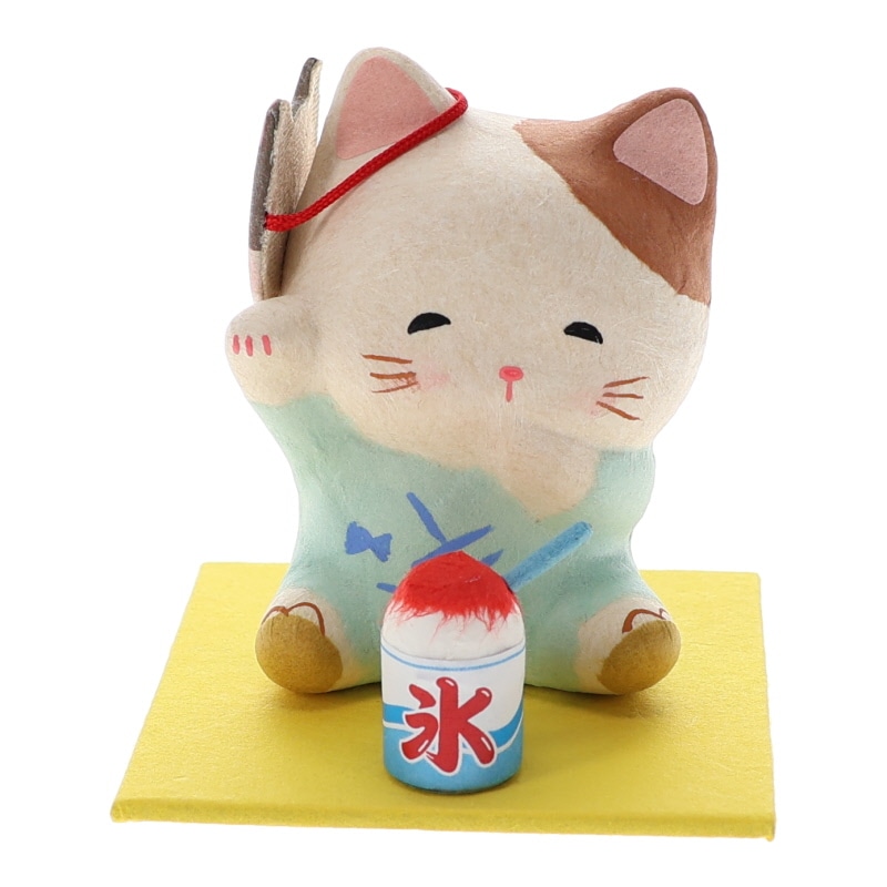 リュウコドウ ちちぎり和紙 赤ちゃん招き猫の夏 夏祭り 置物 インテリア 縁起物 日本製 おみやげ 和雑貨 プレゼント ギフト